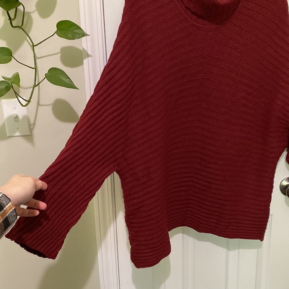 ✨ BOGO Red Cowl Neck Sweater - Picture 3 of 5